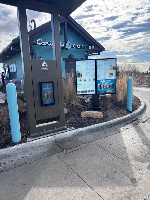 Digital Signs in Caribou Coffee Drive thu